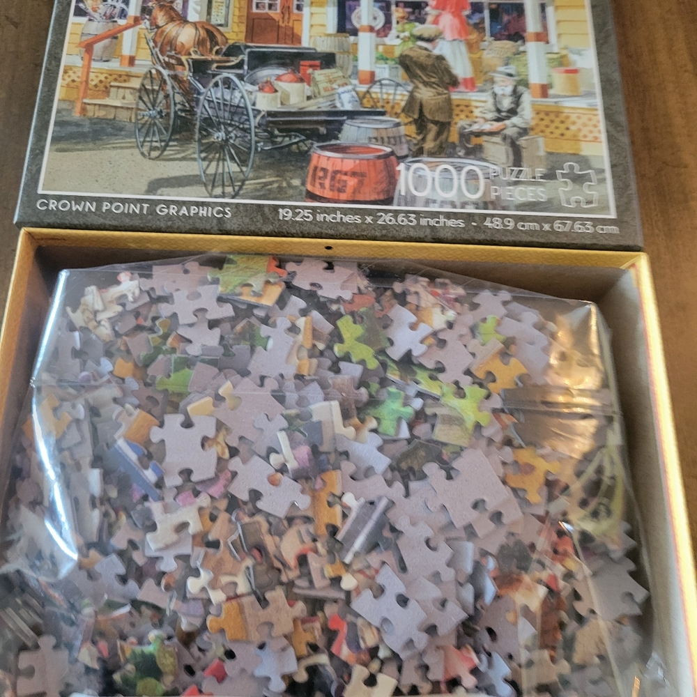 Gibson Grandma's Treat and Community Puzzle Set - Blue and Brown 2 1000 Piece - Picture 8 of 8